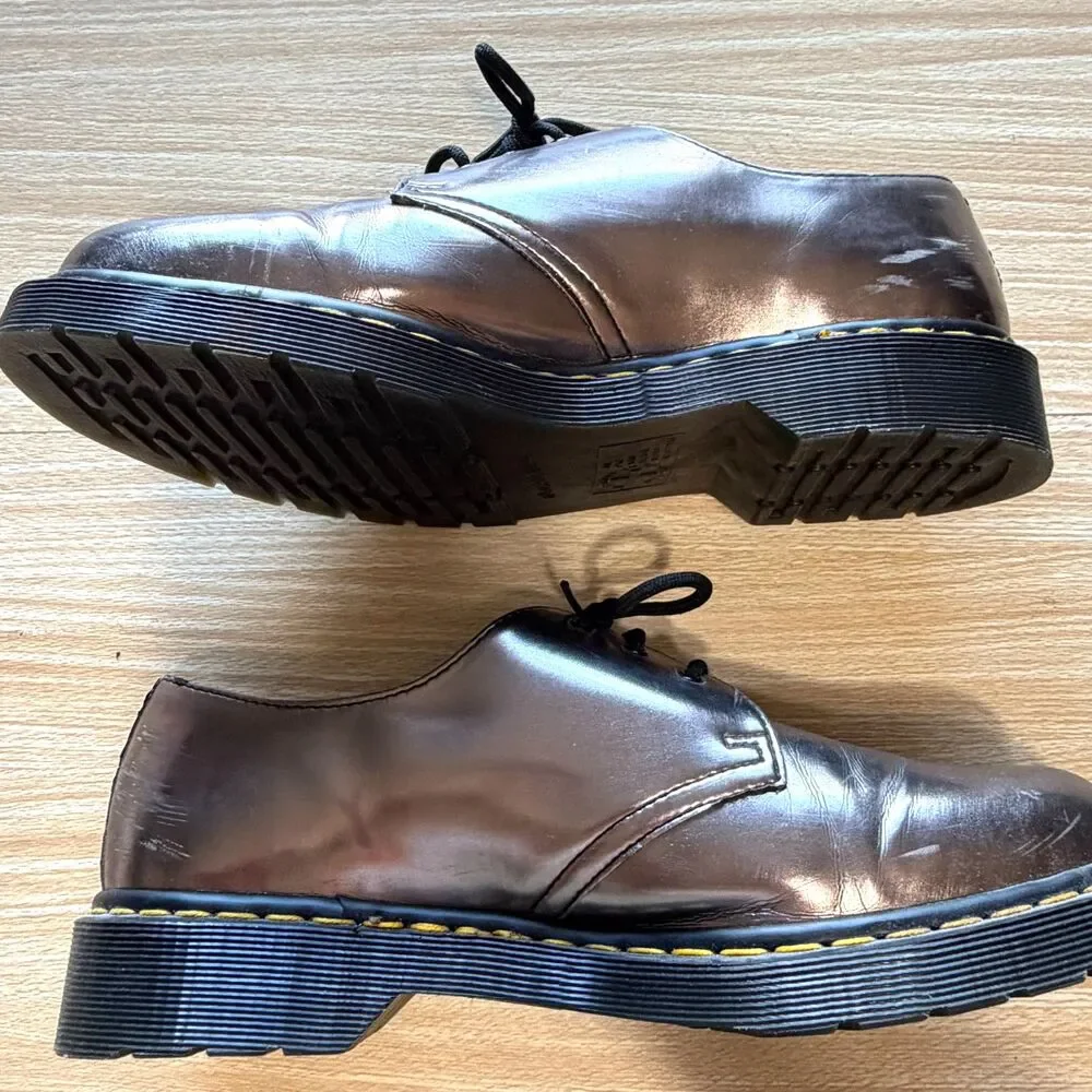 Dr. Martens Men's Pewter Metallic Loafers Goth Y2K 90's Preppy Emo Size 11